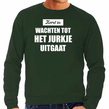 Kerst is: wachten tot het jurk uitgaat kerst sweater / kerst outfit groen voor heren