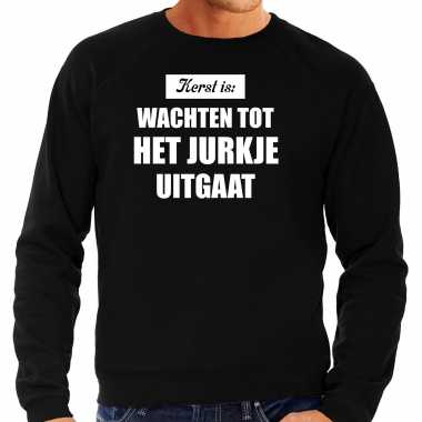 Kerst is: wachten tot het jurk uitgaat kerst sweater / kerst outfit zwart voor heren